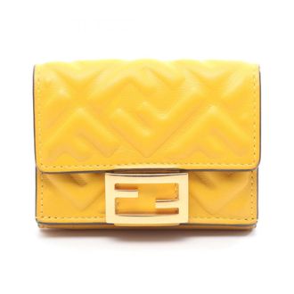 Fendi Yellow Leather Wallet (Tri-Fold) (Pre-Owned)