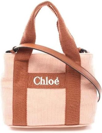 Chlo&eacute; Pre-owned Tote Bags, female, Pink, Size: ONE SIZE Pre-owned Canvas Tote Bag
