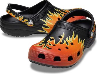 Crocs Classic Clogs - Seasonal Graphic Clog Shoes Black/Multi : Mens 3 - Womens 5 Medium, EVA