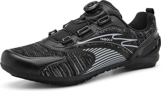 Generic Mens Cycling Sneaker Flat Pedal Mountain Bike Shoes Without Cleats Road Bicycle Shoes,Black,10 UK