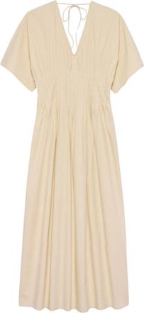Alchemist Pippa Midi Jurk - Dames - Casual kleedjes - Beige - L - Katoen - Kleedjes