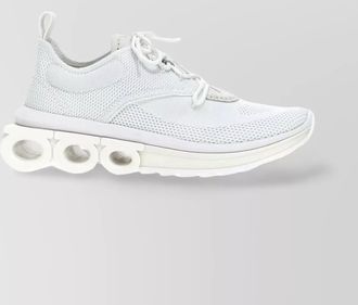 Ferragamo round toe mesh sneakers with pull tab