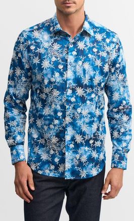 Robert Graham Superior Embroidered Button-Up Shirt in Blue at Nordstrom, Size Xxx-Large