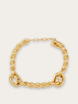 Ferragamo Women Gancini twisted bracelet (L) Gold