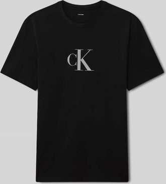 Calvin Klein Regular Fit T-Shirt mit Logo Print in Black, Gr&ouml;&szlig;e XXL