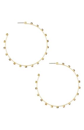 Ettika Rainbow Crystal Hoop Earrings in Gold at Nordstrom