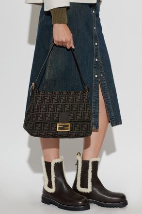 Fendi Flap 26325 Shoulder Bag, Womens, Brown