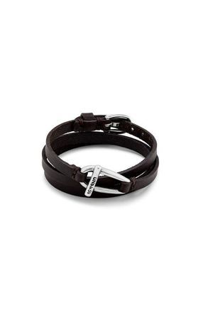 UNOde50 Leather Link Bracelet in Silver at Nordstrom, Size Large