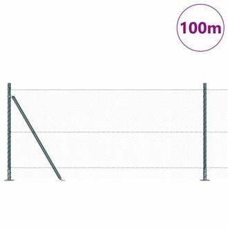 Berkfield Home Hexagon Fence Green 0.8x100 m Steel