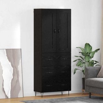 vidaXL vidaXL Credenza Rovere Nero 69,5 x 34 x 180 cm Legno multistrato