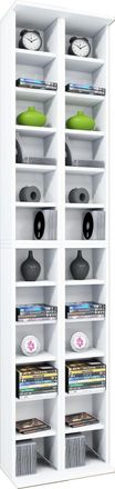 ebuy24 Ebuy24 - Soporte De Dvd De Cd De Madera Vcm Estante De Cd Con Espacio Para 408 Cd O 144 Dvds O 80 Videos Dimensiones: Al. 183 X An. 42 X T. 20 Cm Esta