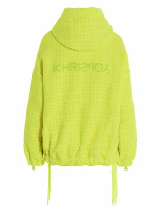 Khrisjoy Tweed Windbreaker Jacket - Lime Green