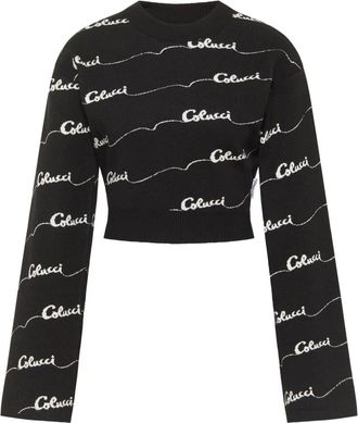 Carlo Colucci Cropped Sweater - Dames - Ronde hals truien - Zwart - 2XL - Truien & Vesten