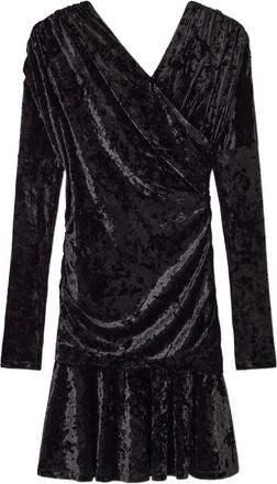 Ganni Mini-jurk met ruches - Zwart