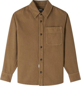 A.P.C. Geborduurde Basile Jas - Heren - Zomerjassen - Bruin - M - Katoen - Jassen