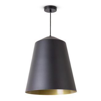 Paco Home L&aacute;mpara Colgante Sal&oacute;n Suspensi&oacute;n Mesa Comer Cocina Pantalla Industrial L&aacute;mpara Colgante - Negro, Lat&oacute;n (&oslash;36.5 Cm) - Paco Home