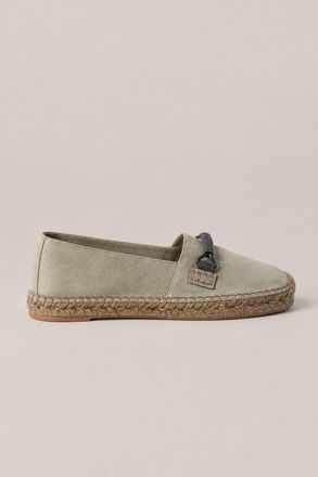 Brunello Cucinelli Leather and Jute Espadrille Flats - White