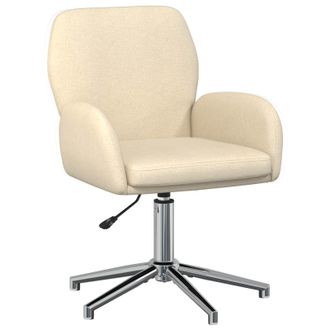 vidaXL Silla De Escritorio Giratoria 54 X 58 X 90 Cm Crema Tela Vidaxl