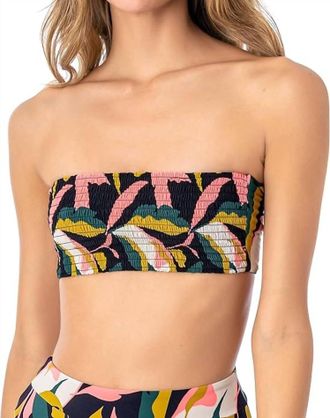 Maaji Womens Lush Leaves Rusched Top In Black