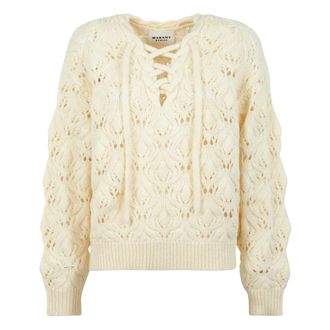 Isabel Marant V-neck Knitwear, female, Beige, Size: S Wendy Sweater