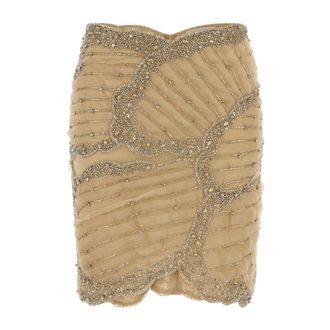 Costarellos Costarellos - Ss2653 Rok - Dames - Rokken - Beige - Maat: 2XS