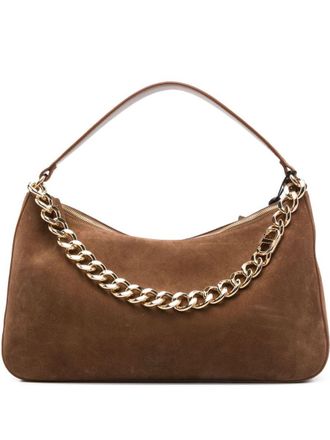 Twinset Liliane Hobo Bag In Brown Suede Leather