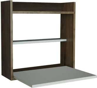 Dmora Scrivania Pola, Scrittoio multiuso, Tavolo per ufficio porta pc, Piano di lavoro, 60x20h60 cm, Bianco e Noce, con imballo rinforzato, con imballo