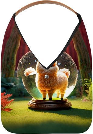 Generic Alpacas Crystal Ball Reusable Lightweight Grocery Bags - Foldable Into Compact Pouch, Washable & Sturdy, Multipurpose for Shopping and Travel