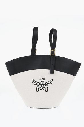 MCM Borsa Tote Bicolore con Maxi Logo Frontale MCM