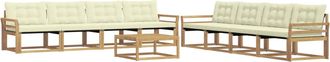 vidaXL Conjunto De Sof&aacute;s De Exterior 9 Uds. Blanco Y Crema Vidaxl