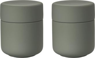 Zone Denmark Ume Set of 2 Ceramic Jars in Olive Green at Nordstrom