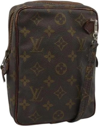 Louis Vuitton Pre-owned Monogram Canvas Shoulder Bag - Dames - Vintage Schoudertas - Bruin - ONE Size - Leer - Vintage