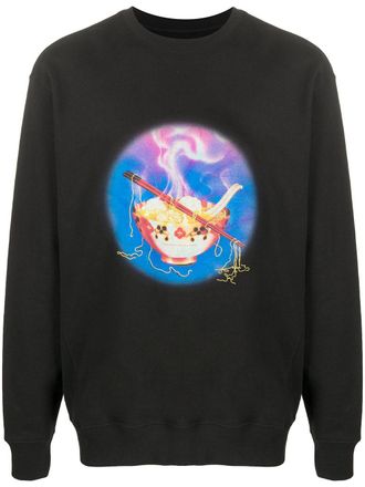 Opening Ceremony Noodle relaxed-fit sweatshirt - men - Cotton/Cotton/Spandex/Elastane - L - Black