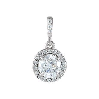Diamond2Deal 14k Gold 1/2ct Lab-Grown Diamond Halo-Style Pendant