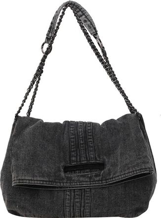 Generic Womens Fashion Denim Crossbody Bag with Chain Strap Classic Distressed Detailing Spacious Interior Adjustable Strap Ideal for Daily Casual and Evening