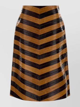 Fendi leather high-rise skirt