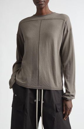 Rick Owens Virgin Wool Crewneck Sweater in Dust at Nordstrom, Size X-Small
