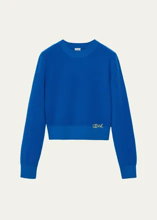 Loewe Logo Embroidered Wool Crewneck Sweater