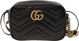 Gucci (WMNS) Gucci GG Marmont Logo Messenger Bag Black Classic 448065-DTD1T-1000