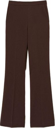 Twinset Brown High-Waisted Flared Trousers