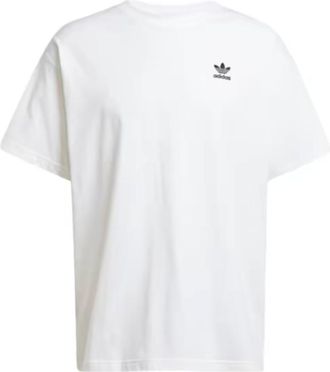 adidas Essentials Polera Trifolio Oversized Asia Sizing White Black JD0373