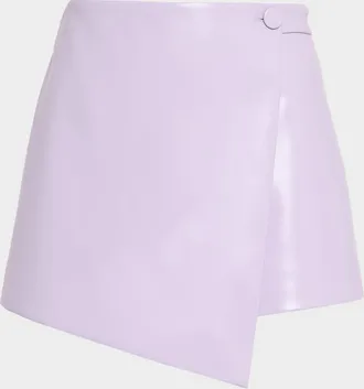Toccin Stella Faux Leather Button Wrap Skort