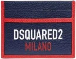 Dsquared2 Tricolor Kaarthouder - Heren - Portefeuilles - Blauw - ONE Size - Leer - Accessoires