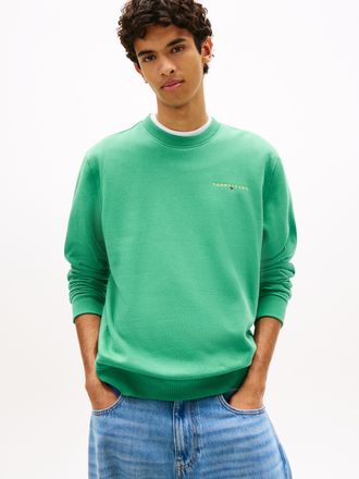 Tommy Jeans Sweatshirt TOMMY JEANS TJM REG LINEAR CREW EXT, Herren, Gr. 4XL, bahama gr&uuml;n, Sweatware, Obermaterial: 80% Baumwolle, 20% Polyester, normal h&uuml;ftlang, 