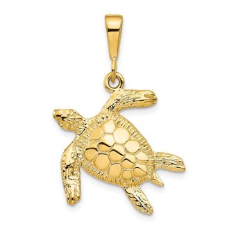 Diamond2Deal 10k Yellow Gold Turtle Pendant