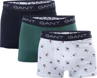 GANT Boxershorts met herenlogo (3-pack) (Wit, Groen, Zwart)