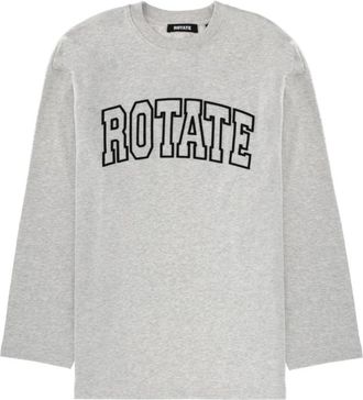 Rotate Long Sleeve Graphic T-Shirt - Dames - Longsleeves - Grijs - S - Tops