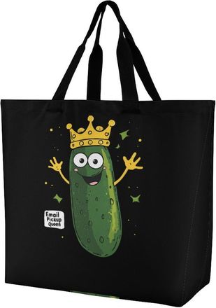 Generic Email to Pickle Large Reusable Shopping Bag Lightweight Foldable Tote Bags Washable Shoulder Handbag