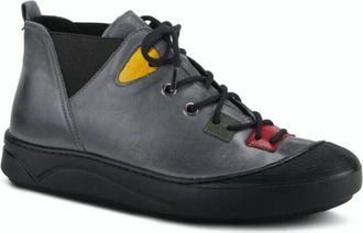 Spring Step Cherly Sneakers Women Charcoal Leather Lace Up Shoes KHD477