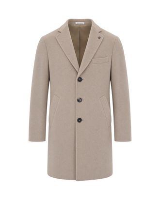 Breras Milano Beige Wool-Blend Coat